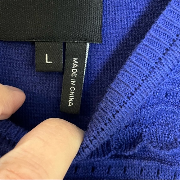 Nic+Zoe Women’s Blue Crew-Neck Sleeveless Scalloped Sheath Dress Size L NWT - Picture 7 of 8